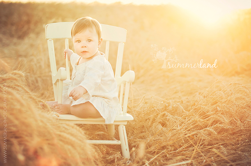 9-month-old baby in a wheat field near Othello, Wash.